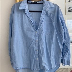 Oversized Pinstripe Button-down